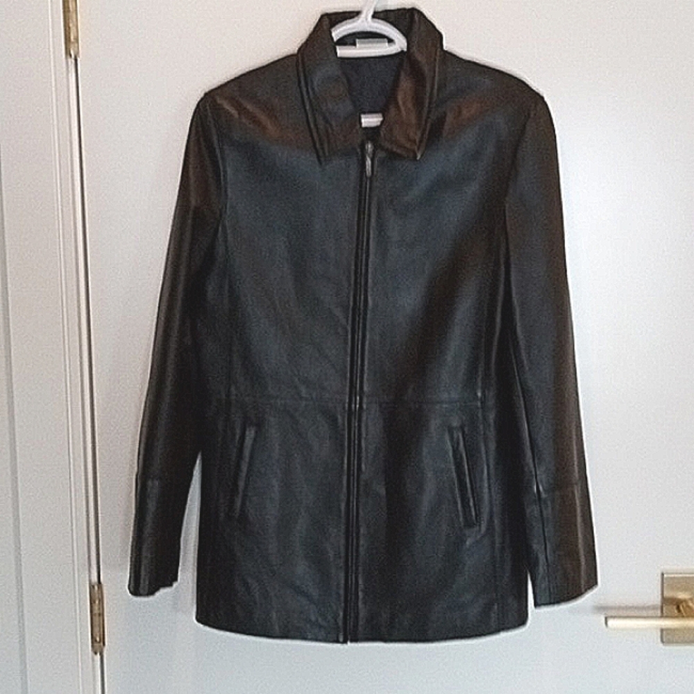 Soft unworn leather black jacket